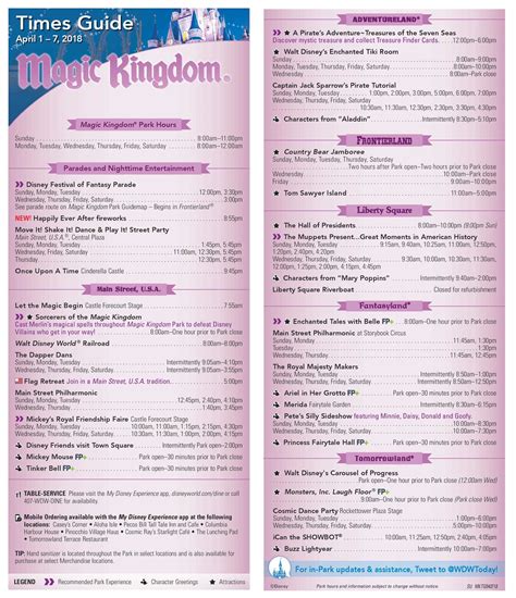 Full Download Disney Magic Kingdom Times Guide 