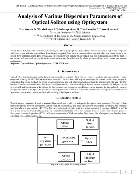 Dispersion Compensation Using Optisystem Thesis