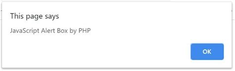 display alert in php