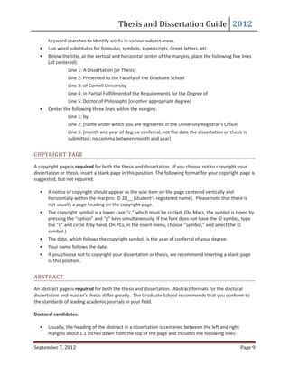Dissertation Keywords Cornell