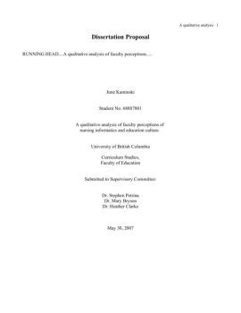 dissertation proposal nursing informatics learning center