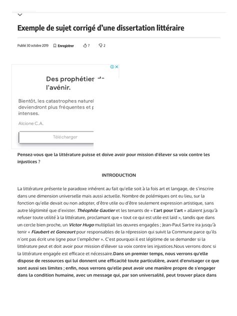 Dissertation Sujet Corrigé