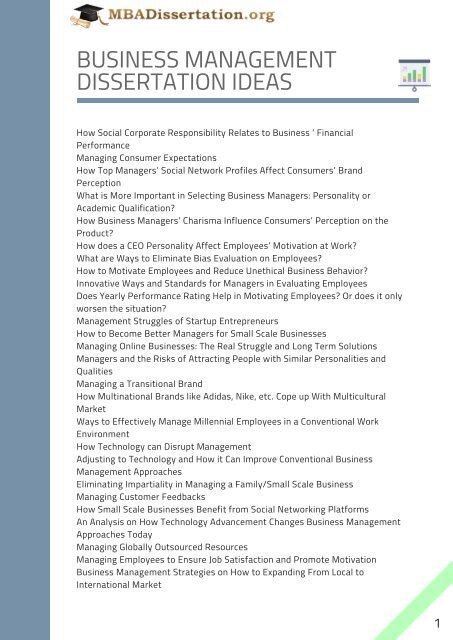 dissertation topics for business information systems management