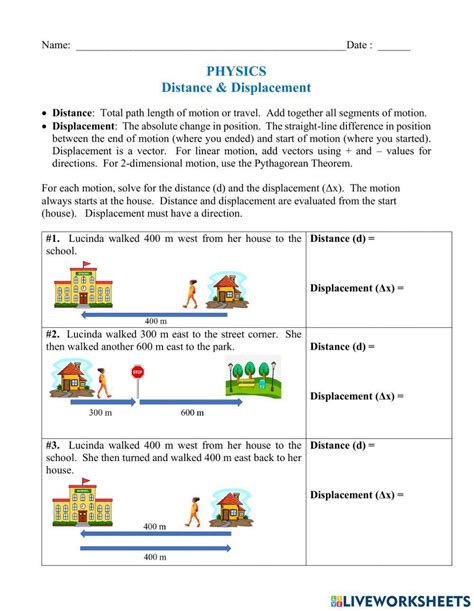 Distance Amp Displacement Worksheet Live Worksheets Position Distance And Displacement Worksheet - Position Distance And Displacement Worksheet