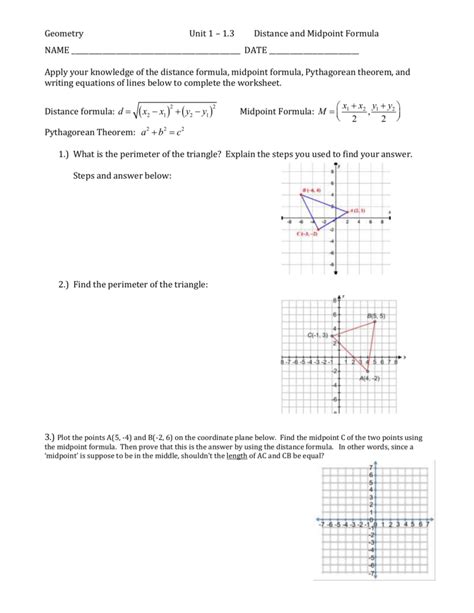 Distance Formula Worksheet With Answers Distance Formula Science - Distance Formula Science