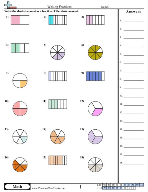 Distance Learning Commoncoresheets Fractions - Commoncoresheets Fractions