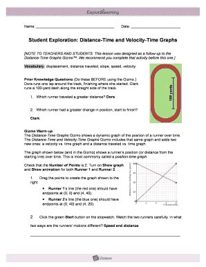 Distance Time Graphs Answer Key