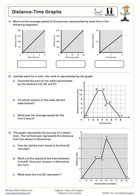 Distance Time Graphs Practice Problems Answer Key