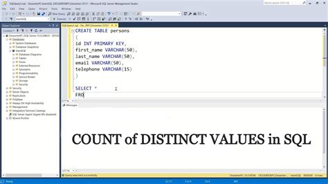distinct count query in sql