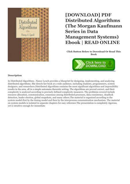 Distributed Algorithms The Morgan Kaufmann Series In Data Management Systems