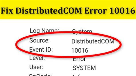 distributedcom 10016 경고