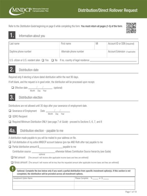 Distribution Direct Rollover Request 401 K Plan