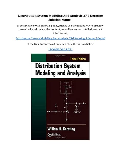 Distribution System Modeling Analysis Solution Manual