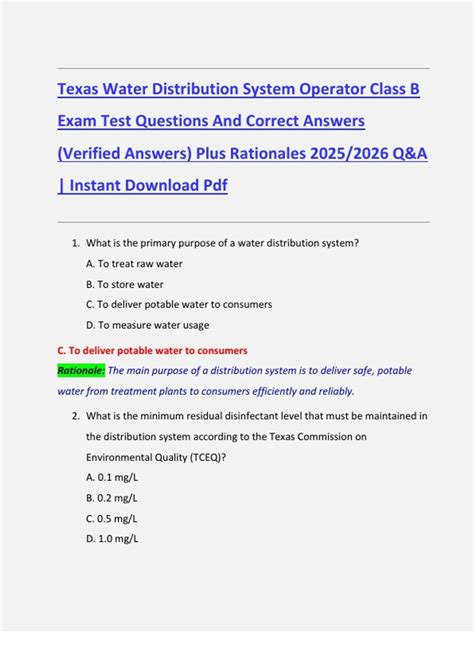 distribution system test questions and answers
