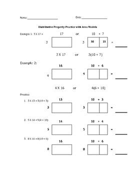 Distributive Property Factoring With Area Model Worksheet Bytelearn 6th Grade Math Distributive Property - 6th Grade Math Distributive Property