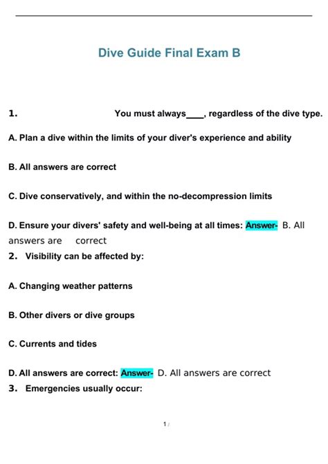 Download Dive Master Manual Answers 