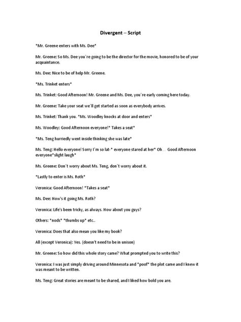 Divergent Script