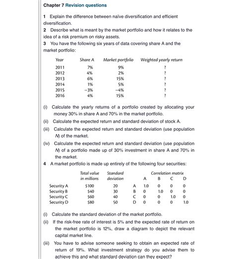 Diversification Sim Answers