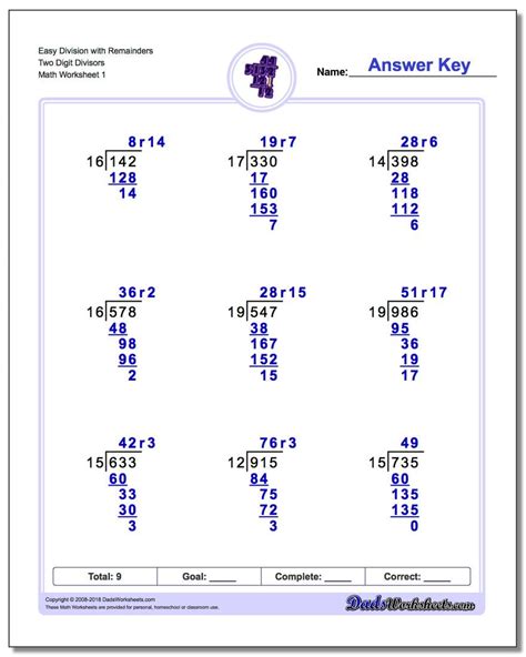 Divide By 2 Digit Divisors Worksheets Answers Printable 2 Digit Divisor Long Division - 2 Digit Divisor Long Division
