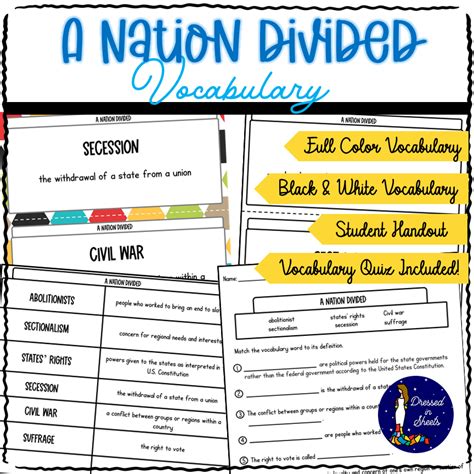Divided Nation Vocabulary Builder Answer Key