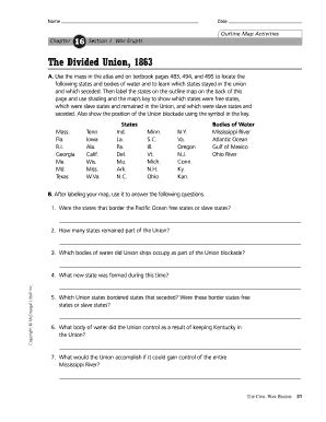 divided union 1863 answer key