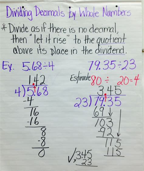 Dividing A Decimal By A Whole Number With Division Of Decimal Fractions - Division Of Decimal Fractions
