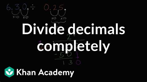 Dividing Decimals Completely Video Khan Academy Long Division Using Decimals - Long Division Using Decimals