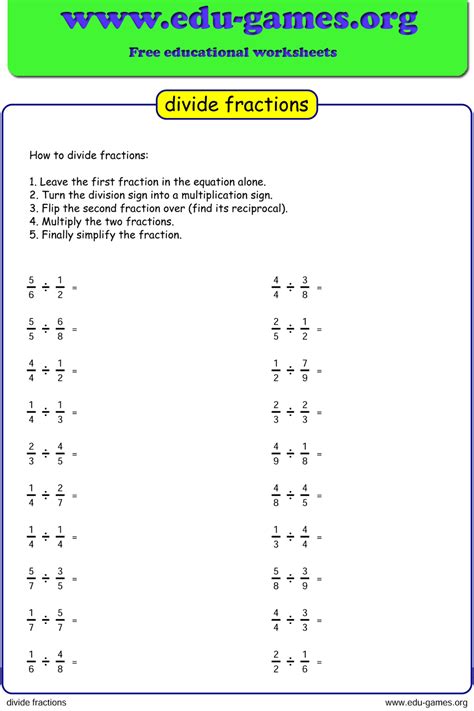 Dividing Fraction Worksheets A Comprehensive Guide 2020vw Com Dividing Fractions Worksheet - Dividing Fractions Worksheet