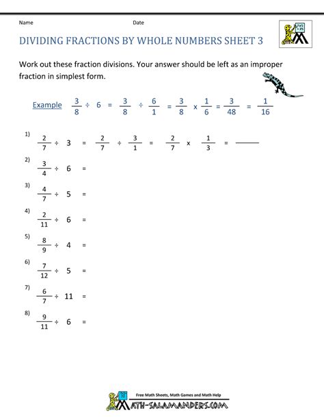 Dividing Fractions By Whole Numbers Worksheets For Kids Dividing Fractions For Kids - Dividing Fractions For Kids