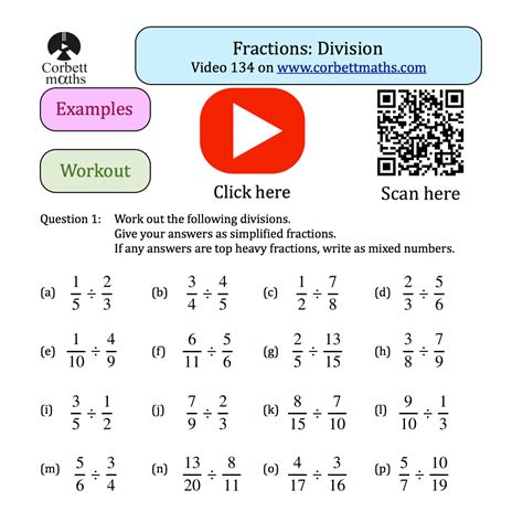 Dividing Fractions Textbook Exercise Corbettmaths Math Drills Dividing Fractions - Math Drills Dividing Fractions