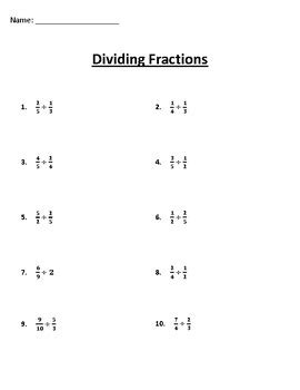 Dividing Fractions Worksheets Easy Teacher Worksheets Division Of Fractions Activities - Division Of Fractions Activities