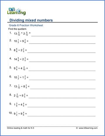 Dividing Mixed Numbers Worksheet 6th Grade Twinkl Mixed Fractions Worksheets 6th Grade - Mixed Fractions Worksheets 6th Grade