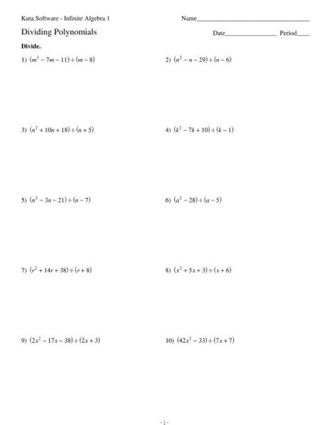 Dividing Polynomials Kuta