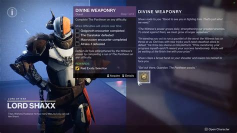 Divine Weaponry Quest
