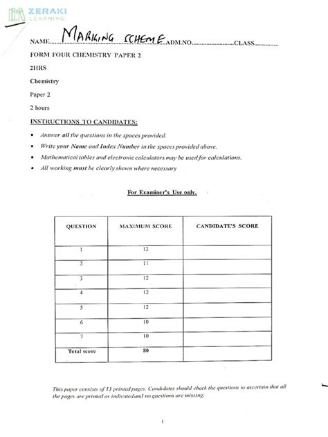 Divinity Paper 2 Marking Scheme 2008