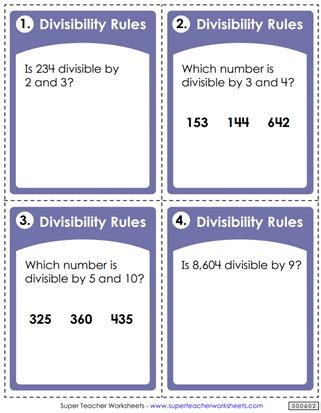 Divisibility Rules Super Teacher Worksheets Rules Of Divisibility Worksheet - Rules Of Divisibility Worksheet