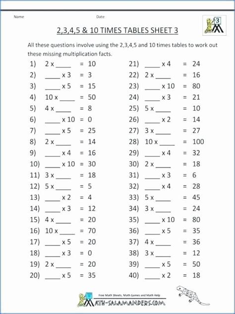 Division Facts Worksheets Math Salamanders Multiplication And Division Facts - Multiplication And Division Facts