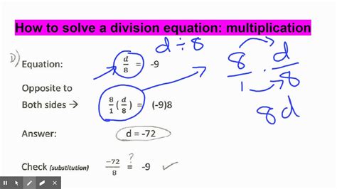 Division Of Equations   1 7 Solving Equations By Multiplication And Division - Division Of Equations
