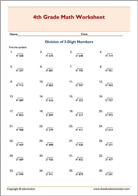 Division Printables Division Worksheets Single Digit With 1 Digit Division Worksheets - 1-digit Division Worksheets