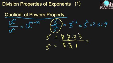 Division Properties Of Exponents Quick Check