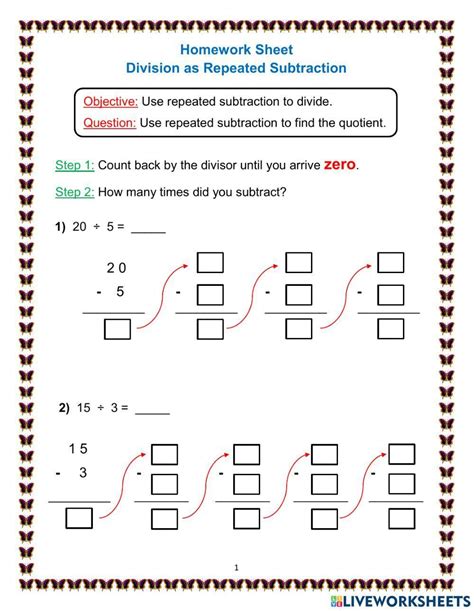 Division With Repeated Subtraction Worksheets 99worksheets Repeated Division - Repeated Division