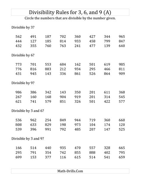 Division Worksheets Divisibility Test Division Worksheets Math Aids Rules Of Divisibility Worksheet - Rules Of Divisibility Worksheet