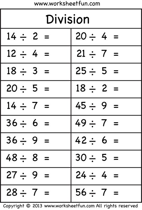 Division Worksheets Free And Printable Division Easy - Division Easy