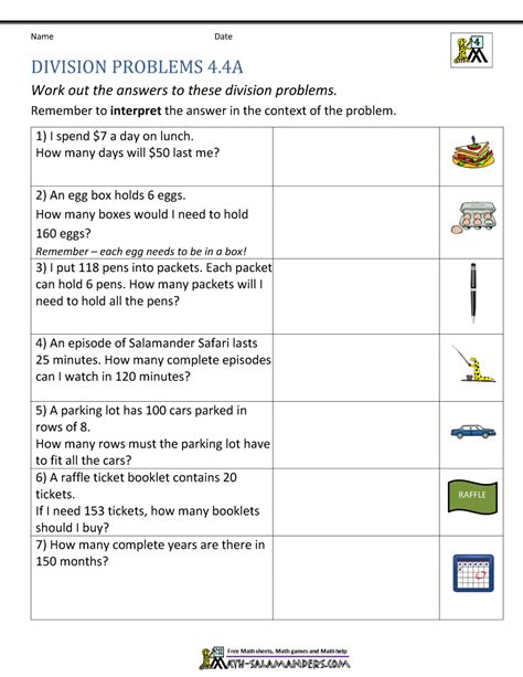 Division Worksheets Grade 4 Math Salamanders Division Worksheets For Grade 4 - Division Worksheets For Grade 4