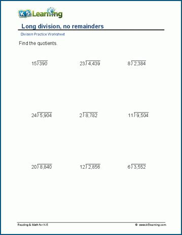 Division Worksheets K5 Learning Division Two Digits - Division Two Digits