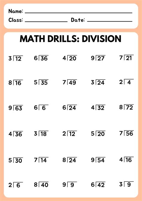Division Worksheets Math Drills Division Activity - Division Activity
