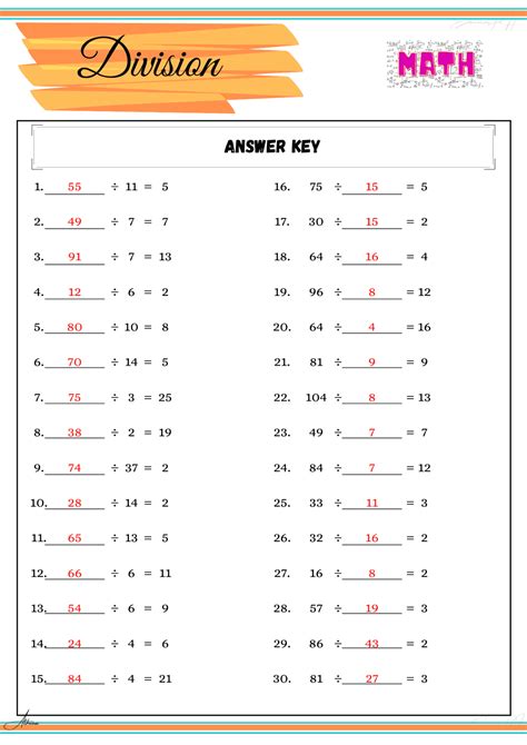 Division Worksheets Math Drills Simple Division - Simple Division