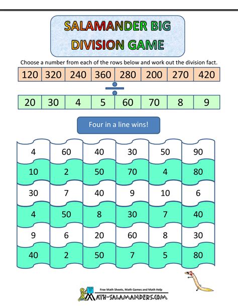 Division Worksheets Math Salamanders Division Activities - Division Activities
