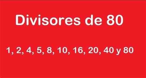 Divisores De 80