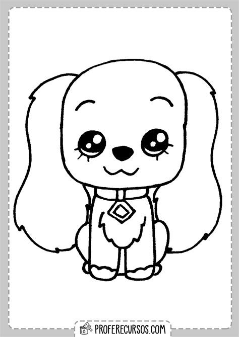 ¡Diviértete coloreando un kawaii perro para niños! ¡Descarga gratis las mejores imágenes para colorear!
